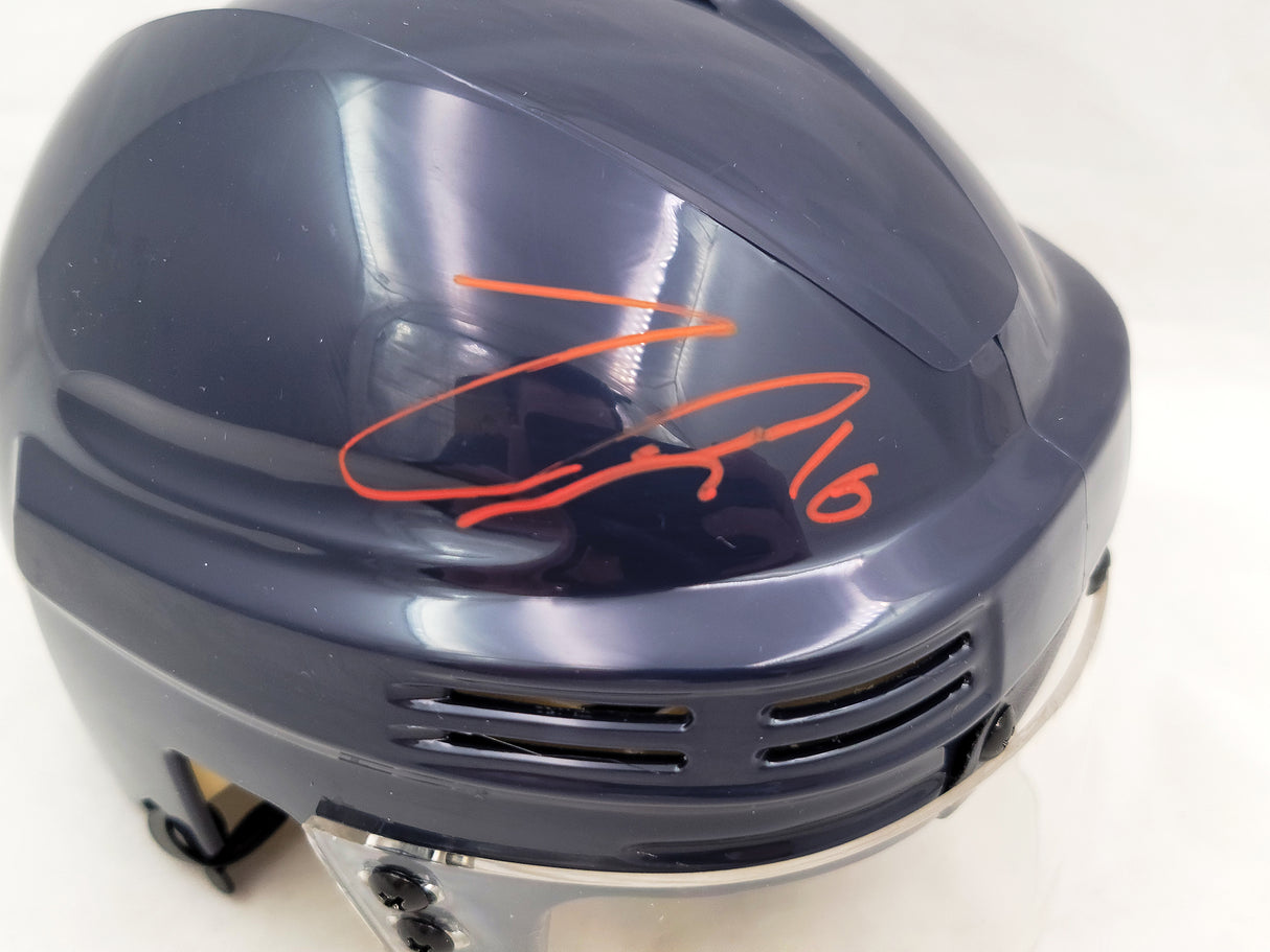 Jared McCann Autographed Seattle Kraken Blue Mini Helmet (Missing Logo) Fanatics Holo #B272892
