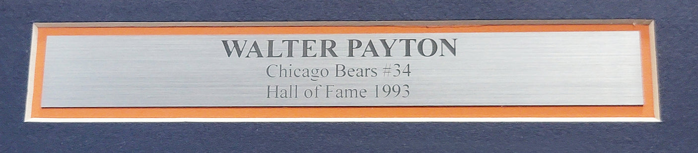 Chicago Bears Walter Payton Autographed Framed White Hall Of Fame Shirt PSA/DNA #AG04486