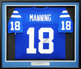 Indianapolis Colts Peyton Manning Autographed Framed Blue Authentic Mitchell & Ness Replica 1998 Throwback Jersey Fanatics Holo Stock #203487