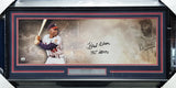 Hank Aaron Autographed Framed 10x30 Panoramic Photo Milwaukee Braves "755 HOF 82" Fanatics Holo #1087385