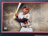 Hank Aaron Autographed Framed 10x30 Panoramic Photo Milwaukee Braves "755 HOF 82" Fanatics Holo #1087385