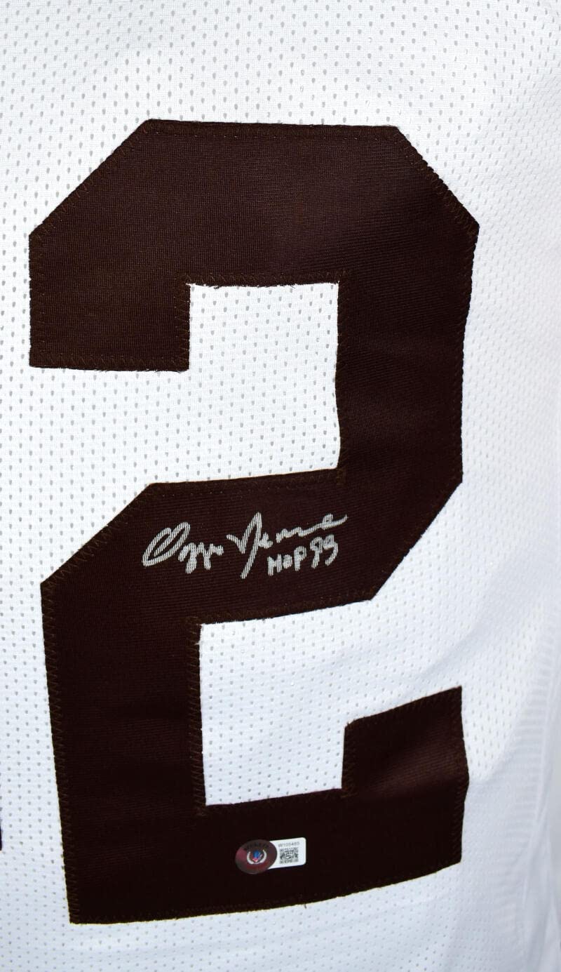 Ozzie Newsome Autographed White Pro Style Jersey w/ HOF-Beckett W Hologram