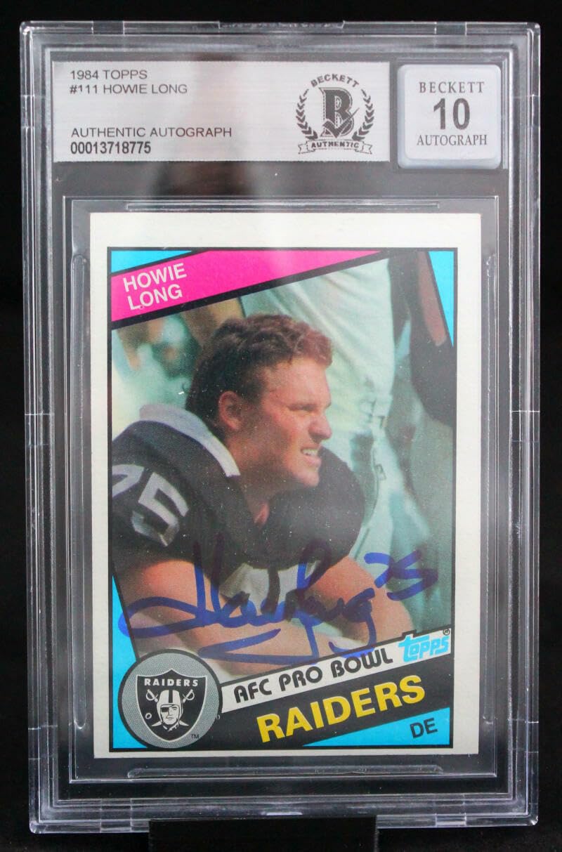 1984 Topps #111 Howie Long Auto Oakland Raiders BGS Autograph 10