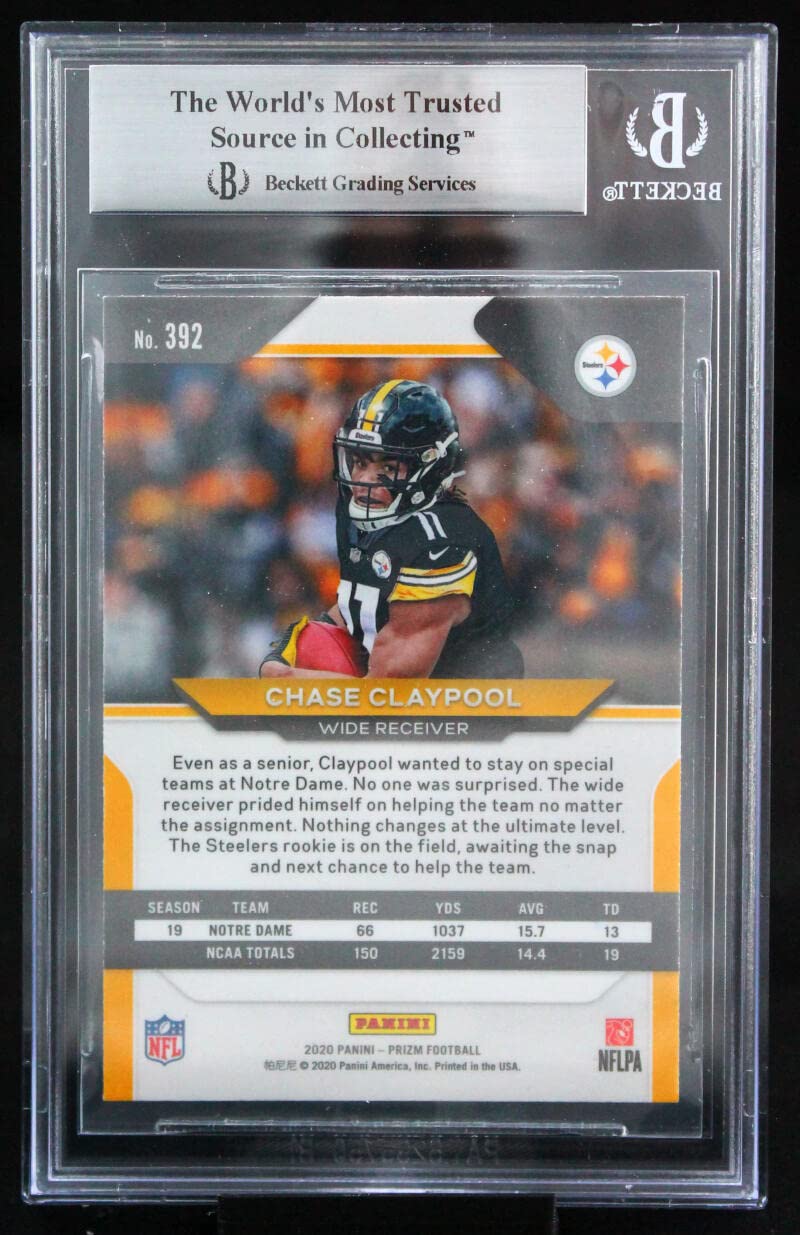 2020 Panini Prizm #392 Chase Claypool Pittsburgh Steelers BGS Auto 10