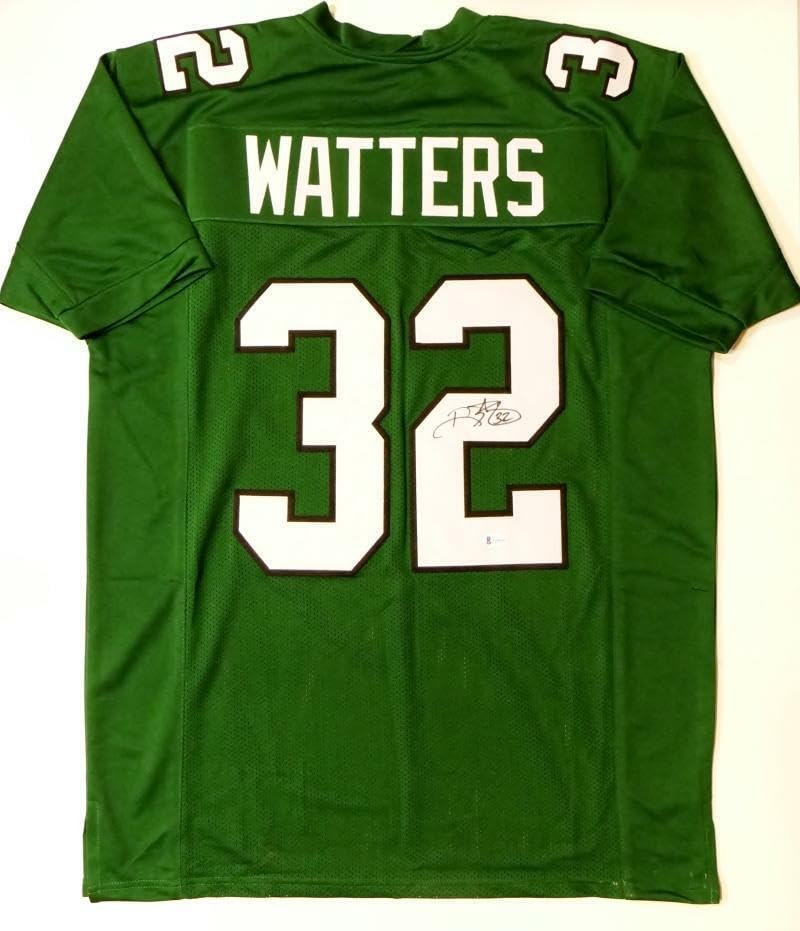Ricky Watters Autographed Green Pro Style Jersey- Beckett Authenticated *2