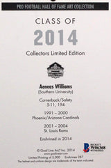 Aeneas Williams Signed Arizona Cardinals Goal Line Art Card W/ HOF- Beckett Auth