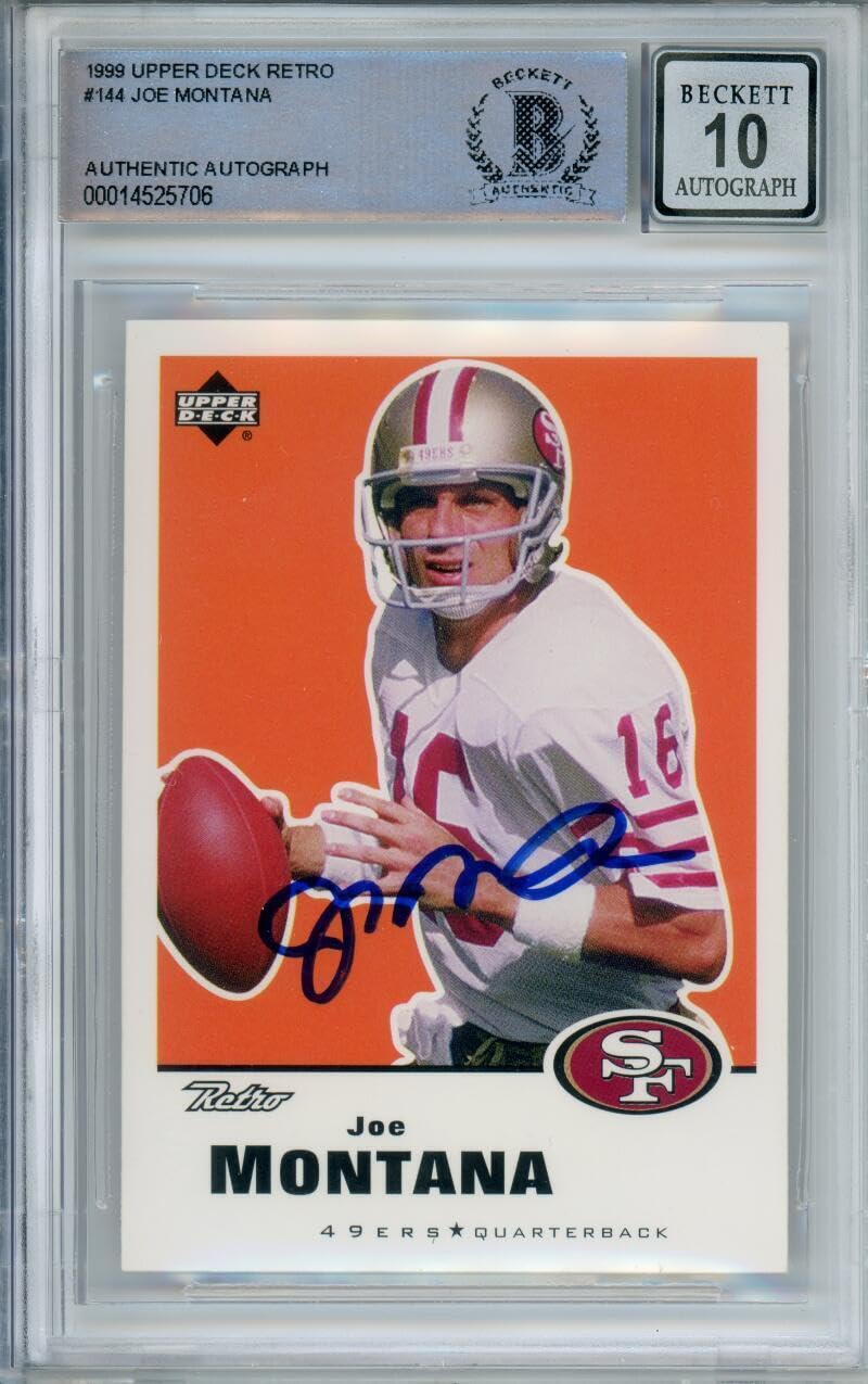 1999 Upper Deck Retro #144 Joe Montana Auto San Francisco 49ers BGS Autograph 10