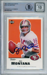 1999 Upper Deck Retro #144 Joe Montana Auto San Francisco 49ers BGS Autograph 10