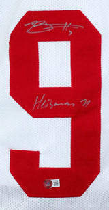 Bryce Young Autographed White College Style Jersey w/Hesiman- Beckett W Hologram