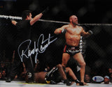 Randy Couture Signed MMA 8x10 Photo With Belt- Beckett Auth *Ref Facing Couture