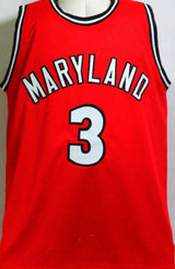 Steve Francis Autographed Red College Style Jersey- Beckett Witness *Black