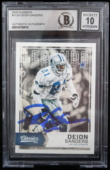 2016 Classics #112A Deion Sanders Dallas Cowboys BGS Autograph 10
