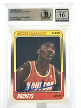 1988-89 Fleer #53 Hakeem Olajuwon Auto Houston Rockets BGS Autograph 10
