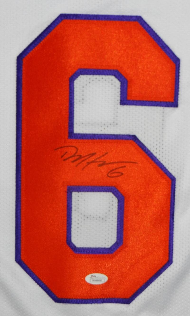 Deandre Hopkins Autographed White College Style Jersey- JSA W Authenticated *6