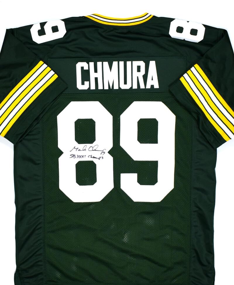 Mark Chmura Autographed Green Pro Style Jersey w/SB Champs - JSA W *Black
