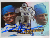 1999 Flair Showcase Row 3 #150 Deion Sanders Cowboys Auto Beckett Witness