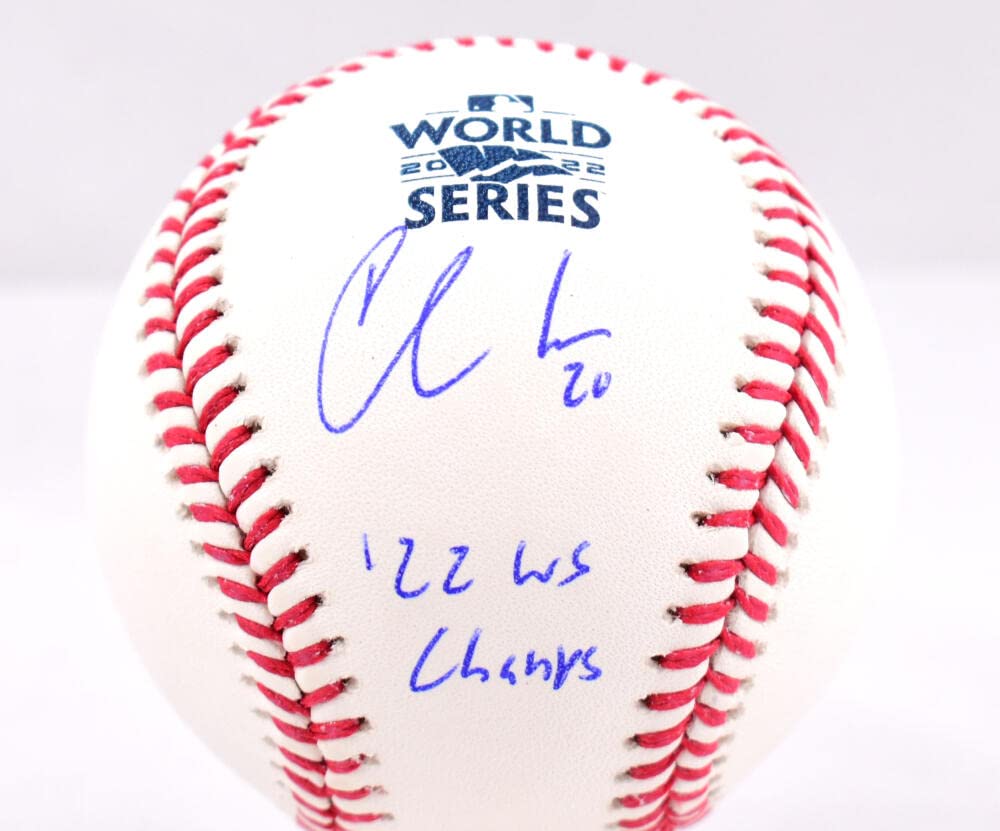 Chas McCormick Autographed Rawlings OML 2022 WS Baseball w/WS Champs- JSA W