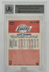 1986-87 Fleer #89 Kurt Rambis Auto Los Angles Lakers BGS Autograph 10
