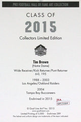 Tim Brown Autographed Oakland Raiders Goal Line Art Card- JSA Witnessed Auth