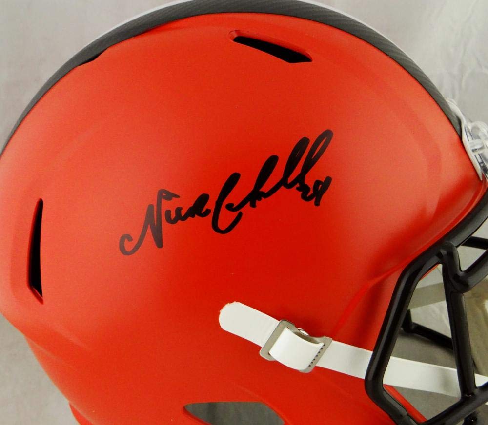 Nick Chubb Autographed Cleveland Browns F/S Speed Helmet- JSA W Auth *Black