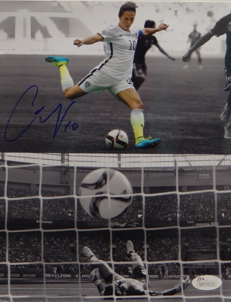 Carli Lloyd Autographed *Blue Team USA 8x10 Dual Shot Photo- JSA Witnessed Auth