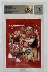 2015 Gridirons Kings Framed Red #196 Joe Montana Auto SF 49ers BGS Autograph 10