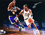 Allen Iverson Signed 76ers 16x20 Spotlight v. Kobe Photo- Beckett W Holo *Silver