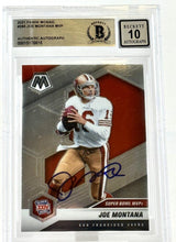 2021 Panini Mosaic #293 Super Bowl MVPs Joe Montana Auto SF 49ers BGS Auto 10