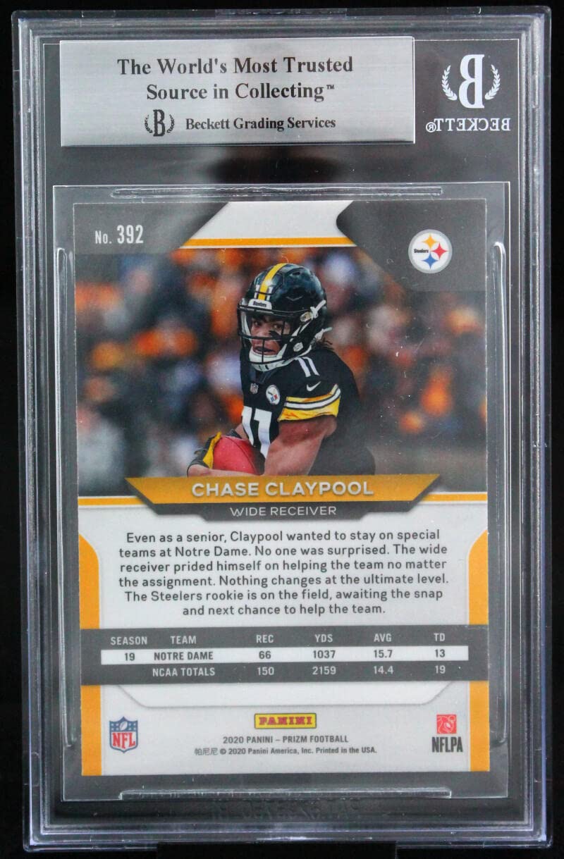 2020 Panini Prizm #392 Chase Claypool Pittsburgh Steelers BGS Auto 10