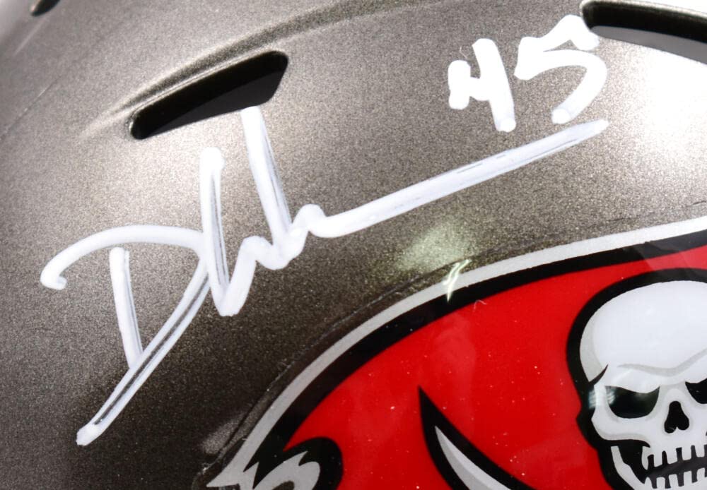 Devin White Autographed Buccaneers Speed Mini Helmet-Beckett W Hologram *White