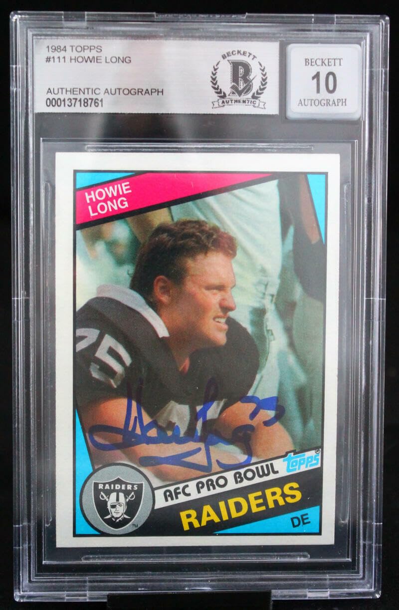 1984 Topps #111 Howie Long Auto Oakland Raiders BGS Autograph 10