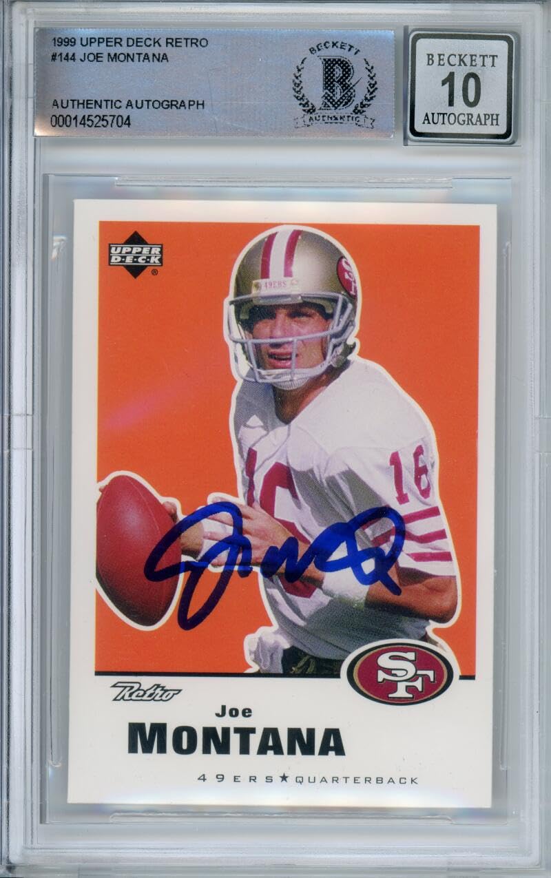 1999 Upper Deck Retro #144 Joe Montana Auto San Francisco 49ers BGS Autograph 10
