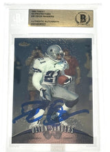 1998 Finest No Protectors #36 Deion Sanders Dallas Cowboys Autograph Beckett Aut