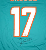 Jaylen Waddle Autographed Miami Dolphins Nike Teal Game Jersey - Fanatics *Black