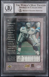 1996 SP #21 Deion Sanders Auto Dallas Cowboys BGS Autograph 10