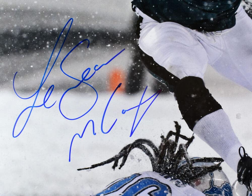 LeSean McCoy Autographed Philadelphia Eagles 16x20 Snow Photo - JSA W *Blue