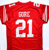 Frank Gore Autographed Red Pro Style Jersey-Beckett W Hologram *Black