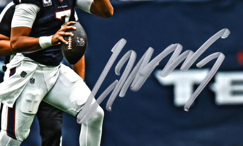 C.J. Stroud Autographed Houston Texans 8x10 Passing Photo - Fanatics *Silver
