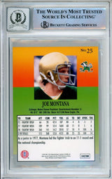 2013 Fleer Retro Ultra #25 Joe Montana San Francisco 49ers BGS Autograph 10