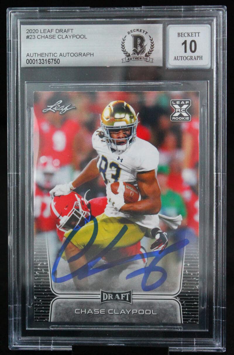 2020 Leaf Draft #23 Chase Claypool Pittsburgh Steelers BGS Autograph 10