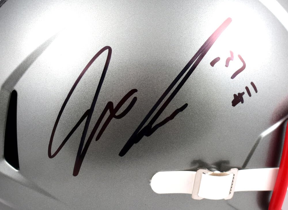 Jaxon Smith-Njigba Autographed Ohio State F/S Flash Speed Helmet- Fanatics*Black