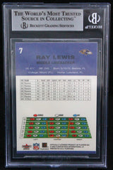2002 Fleer Tradition #7 Ray Lewis Baltimore Ravens BGS Autograph 10