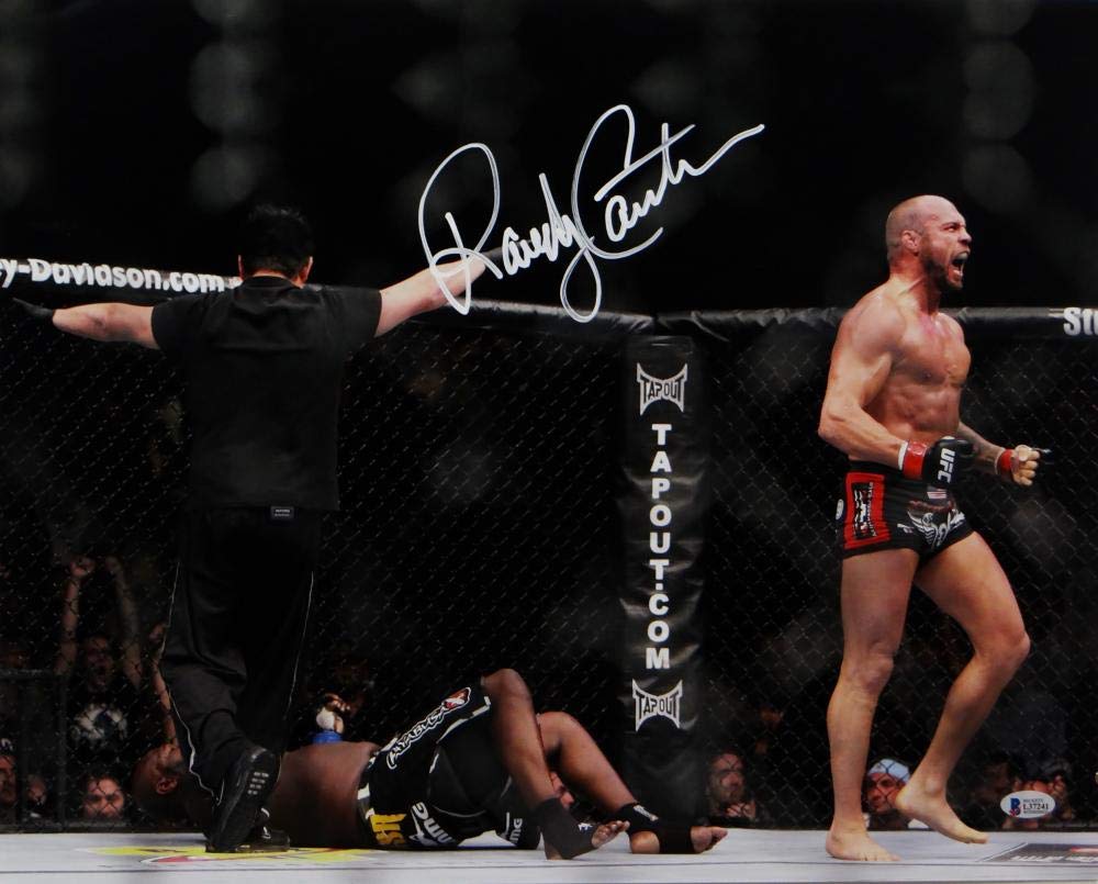 Randy Couture Autographed MMA 16x20 Knock Out Yelling Photo- Beckett Auth *White