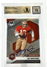 2021 Panini Mosaic #292 Super Bowl MVPs Joe Montana Auto SF 49ers BGS Auto 10