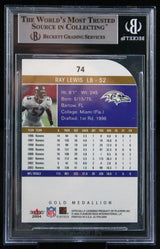 2004 Ultra Gold Medallion #74 Ray Lewis Baltimore Ravens BGS Autograph 10
