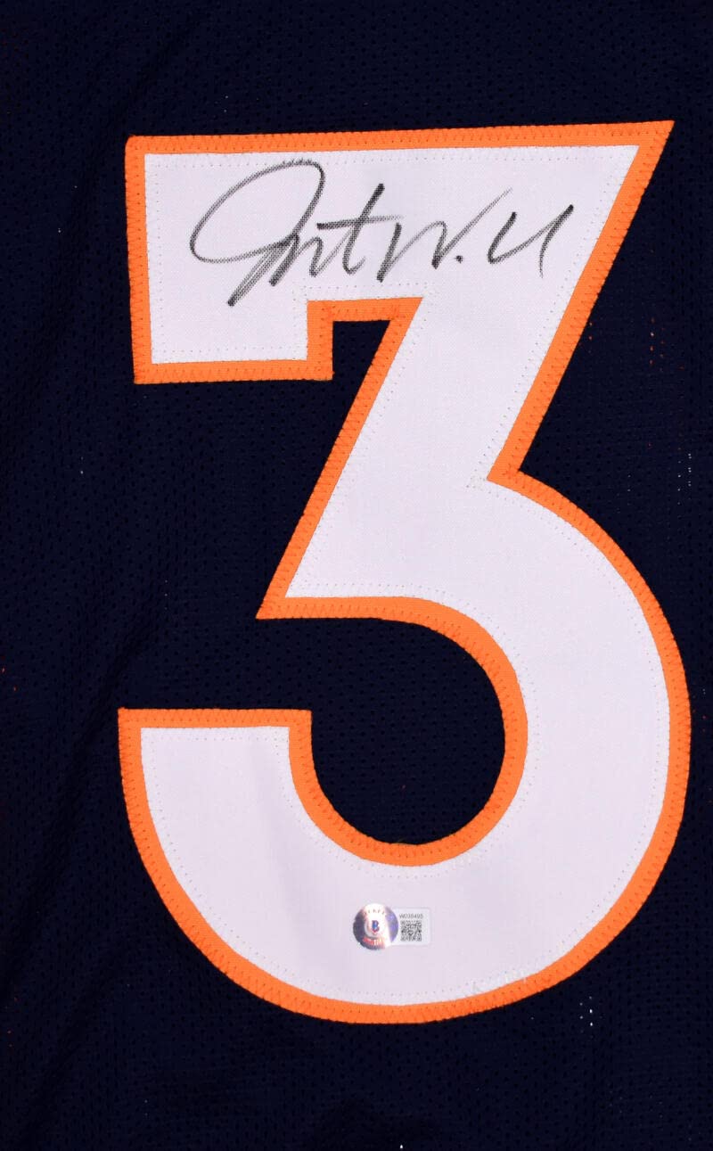 Javonte Williams Autographed Blue Pro Style Jersey- Beckett W Hologram *Black