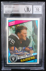 1984 Topps #111 Howie Long Auto Oakland Raiders BGS Autograph 10