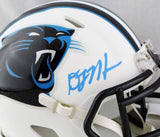 DJ Moore Autographed Carolina Panthers Flat White Mini Helmet - JSA W Auth *Blue