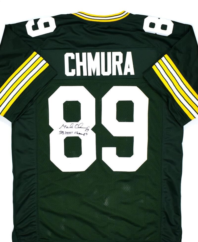Mark Chmura Autographed Green Pro Style Jersey w/SB Champs - JSA W *Black