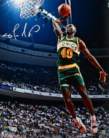 Shawn Kemp Autographed Seattle Supersonics 16x20 Dunking Photo- Beckett W Holo